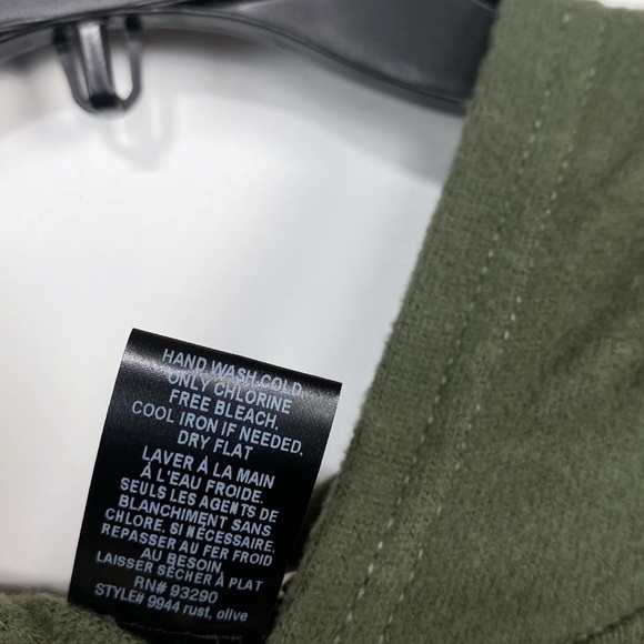 NEW CENY Cozy Fleece Relaxed Fit Hoodie Sweatshirt Long Sleeve In Olive Size L - Picture 7 of 7